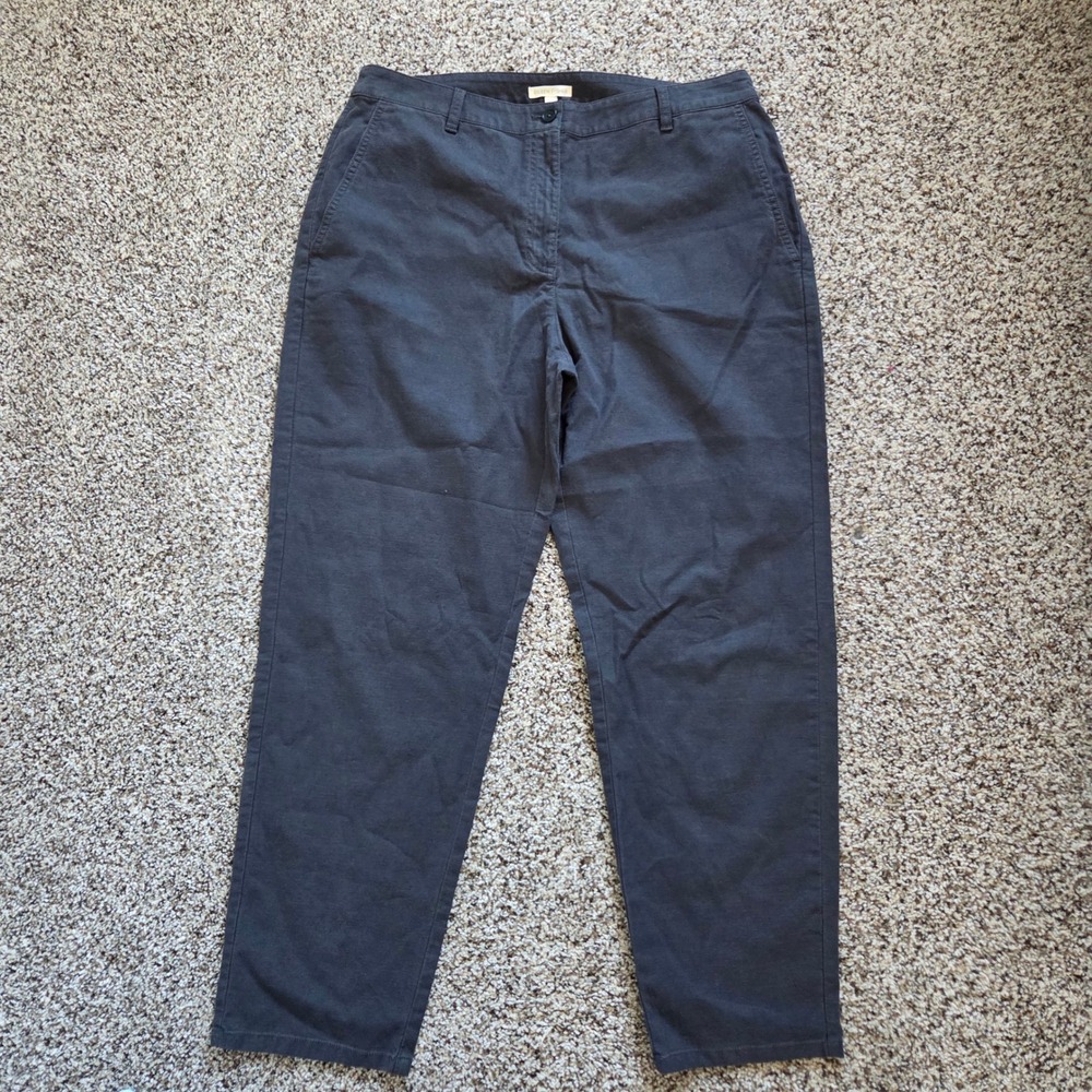 NWT Eileen Fisher Hemp Organic Cotton Tapered Ankle Pants Graphite Size 14 NWT